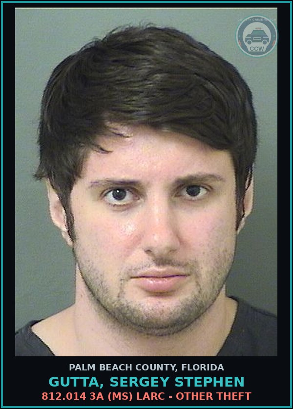 Booking mugshot of GUTTA, SERGEY STEPHEN in Palm Beach County