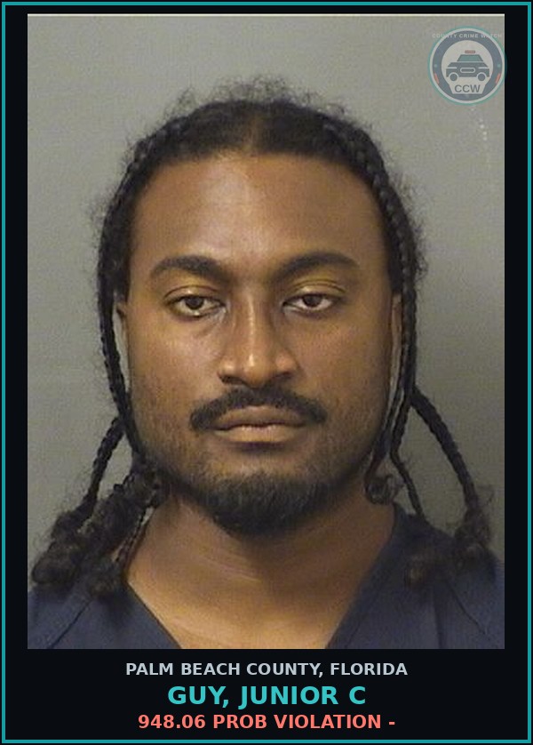 Booking mugshot of GUY, JUNIOR C in Palm Beach County