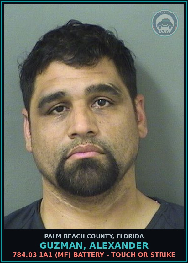 Booking mugshot of GUZMAN, ALEXANDER in Palm Beach County