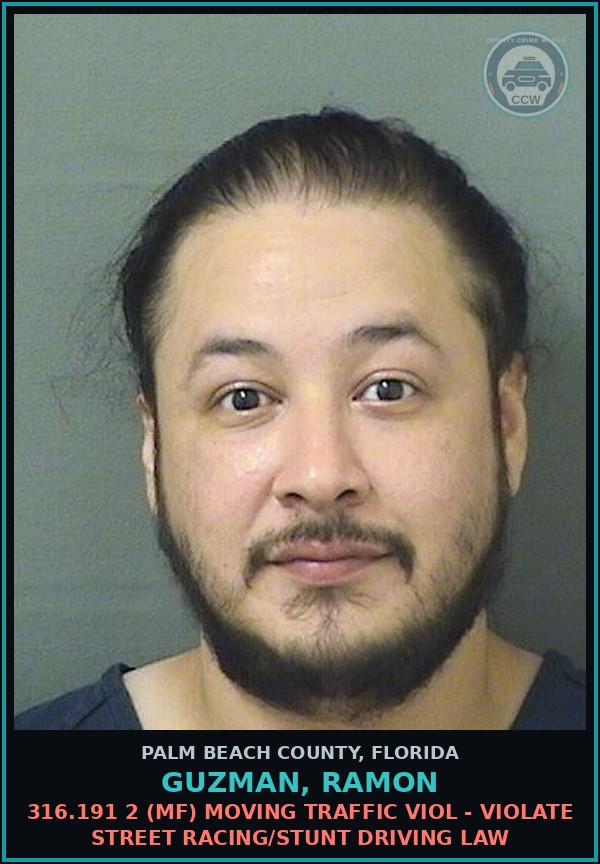 Booking mugshot of GUZMAN, RAMON in Palm Beach County