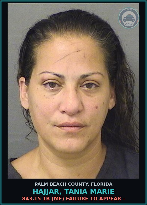 Booking mugshot of HAJJAR, TANIA MARIE in Palm Beach County
