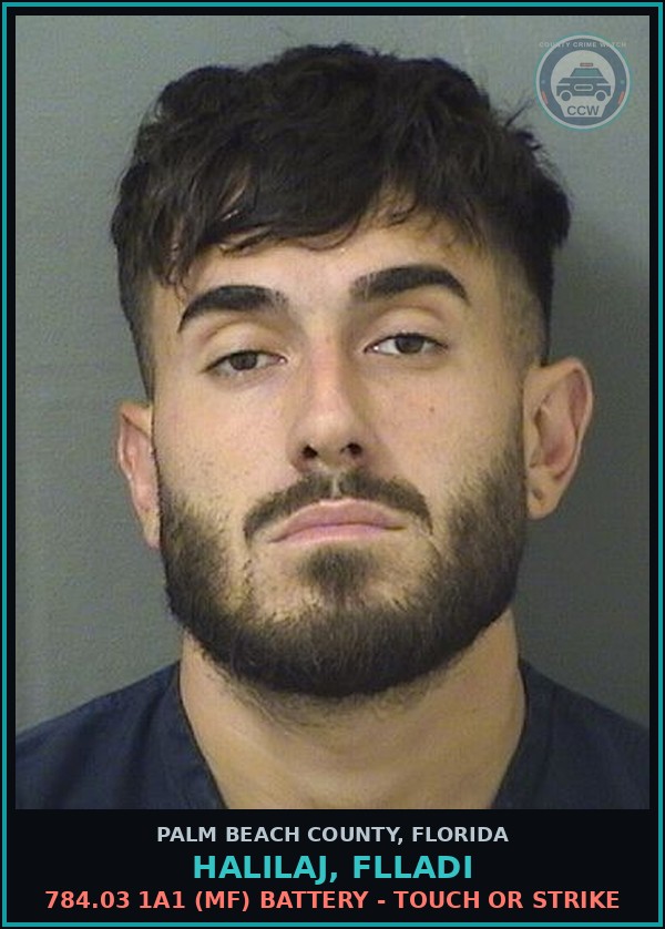 Booking mugshot of HALILAJ, FLLADI in Palm Beach County