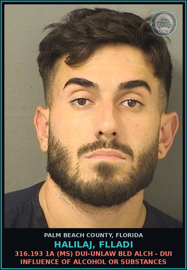 Booking mugshot of HALILAJ, FLLADI in Palm Beach County