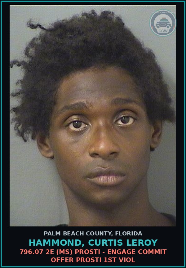 Booking mugshot of HAMMOND, CURTIS LEROY in Palm Beach County