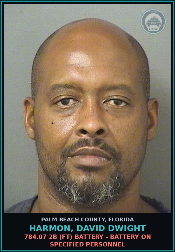 Booking mugshot of HARMON, DAVID DWIGHT in Palm Beach County