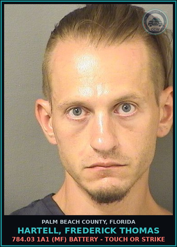 Booking mugshot of HARTELL, FREDERICK THOMAS in Palm Beach County