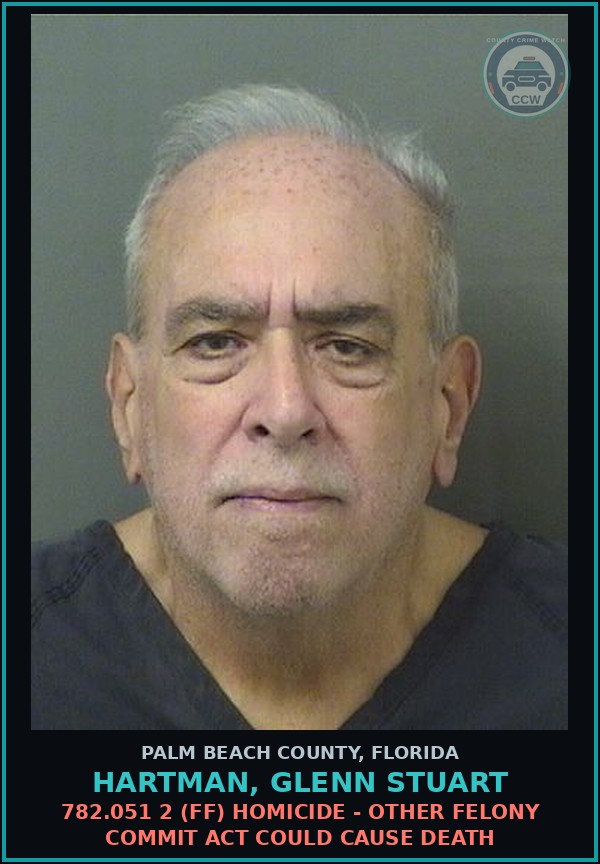 Booking mugshot of HARTMAN, GLENN STUART in Palm Beach County