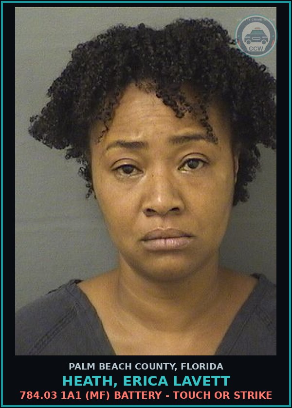 Booking mugshot of HEATH, ERICA LAVETT in Palm Beach County