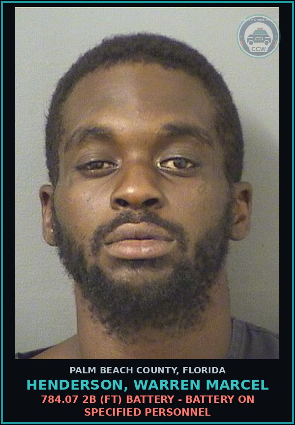 Booking mugshot of HENDERSON, WARREN MARCEL in Palm Beach County