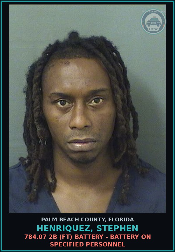 Booking mugshot of HENRIQUEZ, STEPHEN in Palm Beach County