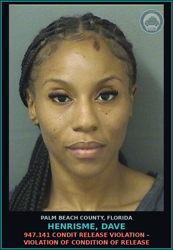 Booking mugshot of HENRISME, DAVE in Palm Beach County