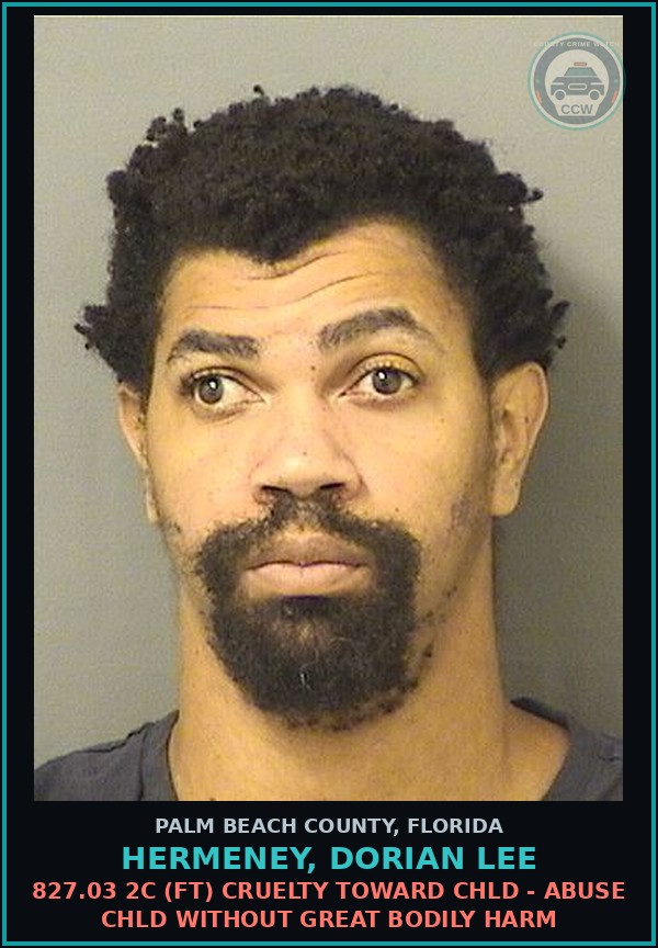 Booking mugshot of HERMENEY, DORIAN LEE in Palm Beach County