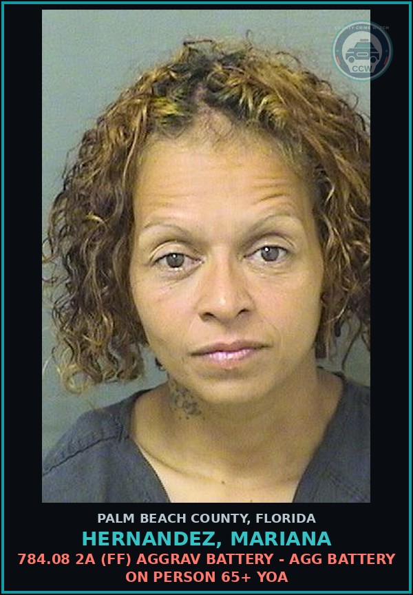 Booking mugshot of HERNANDEZ, MARIANA in Palm Beach County