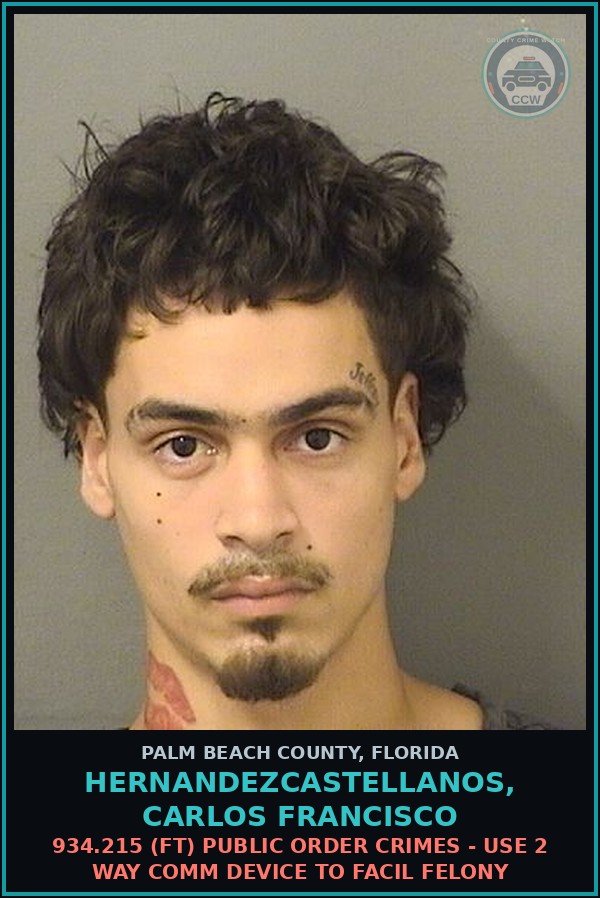 Booking mugshot of HERNANDEZCASTELLANOS, CARLOS FRANCISCO in Palm Beach County