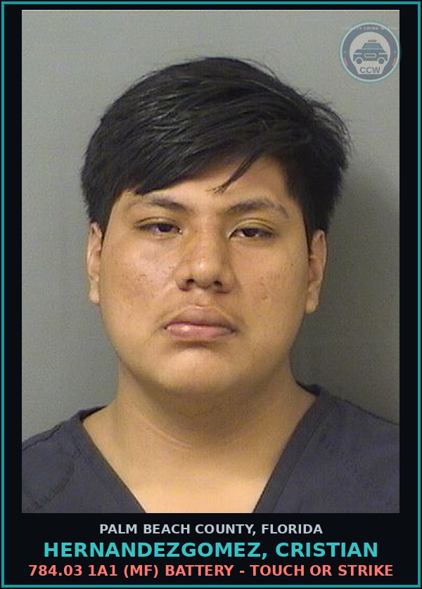 Booking mugshot of HERNANDEZGOMEZ, CRISTIAN in Palm Beach County