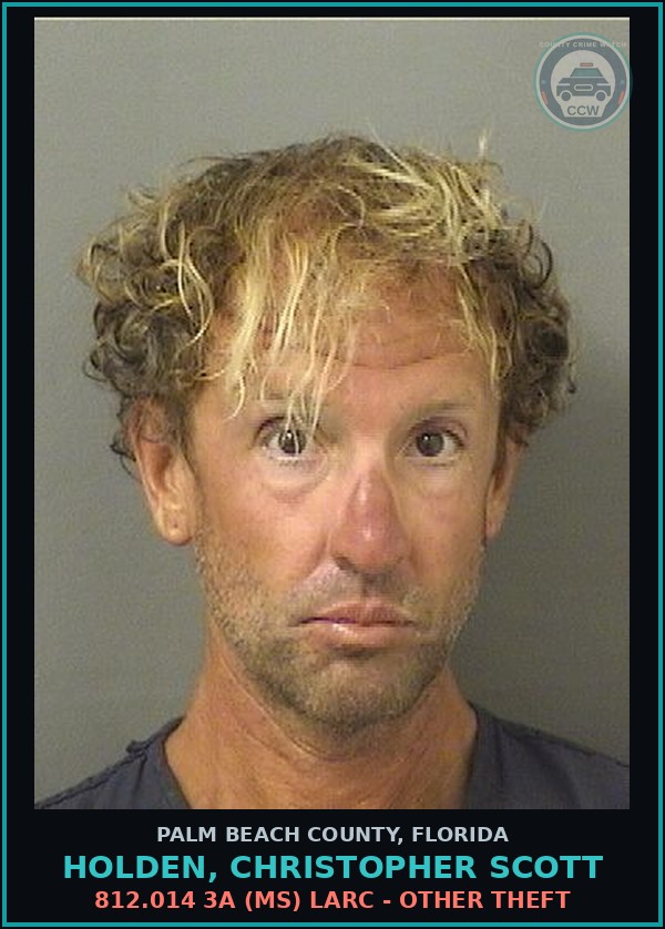 Booking mugshot of HOLDEN, CHRISTOPHER SCOTT in Palm Beach County