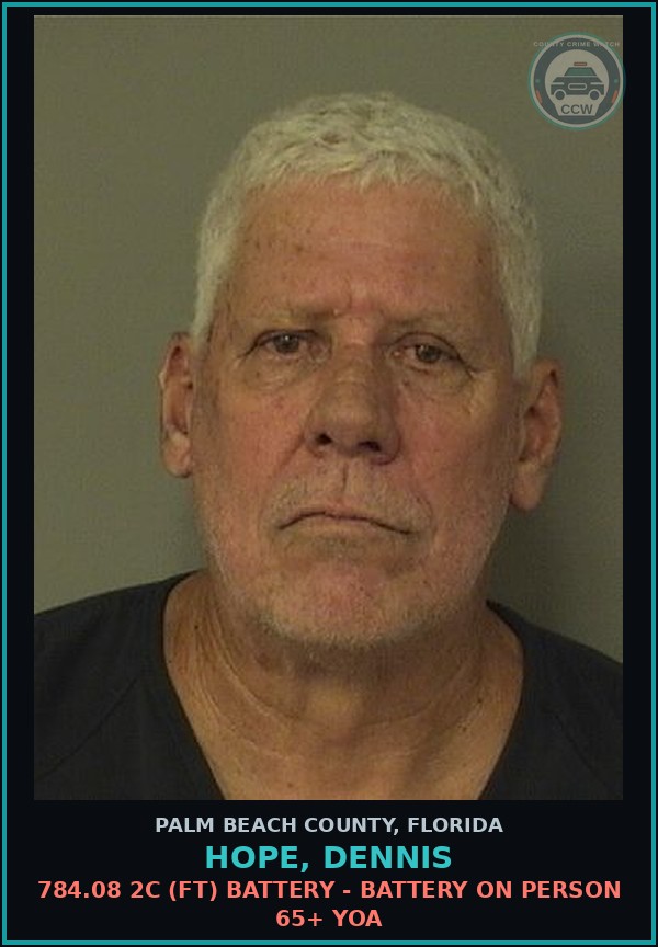 Booking mugshot of HOPE, DENNIS in Palm Beach County