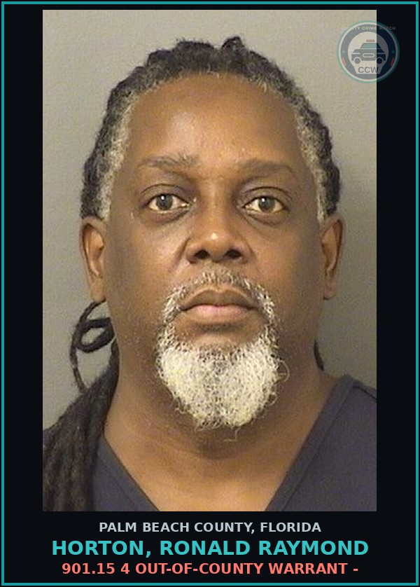Booking mugshot of HORTON, RONALD RAYMOND in Palm Beach County