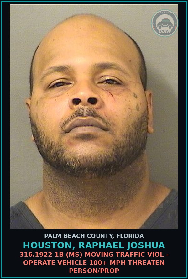 Booking mugshot of HOUSTON, RAPHAEL JOSHUA in Palm Beach County