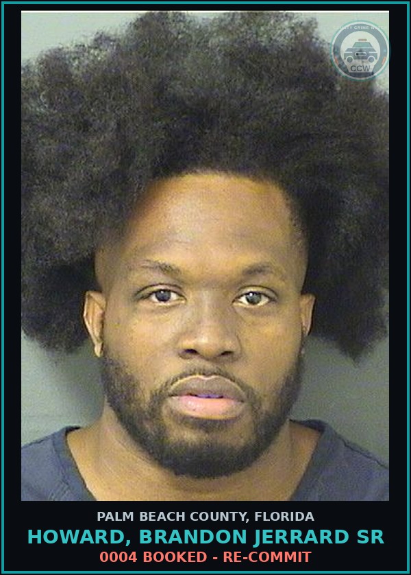 Booking mugshot of HOWARD, BRANDON JERRARD Sr in Palm Beach County