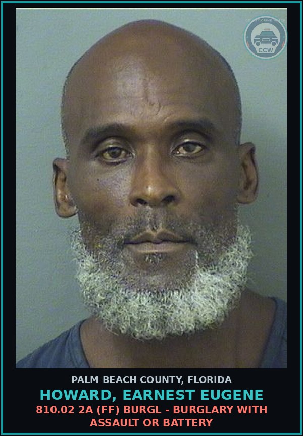 Booking mugshot of HOWARD, EARNEST EUGENE in Palm Beach County