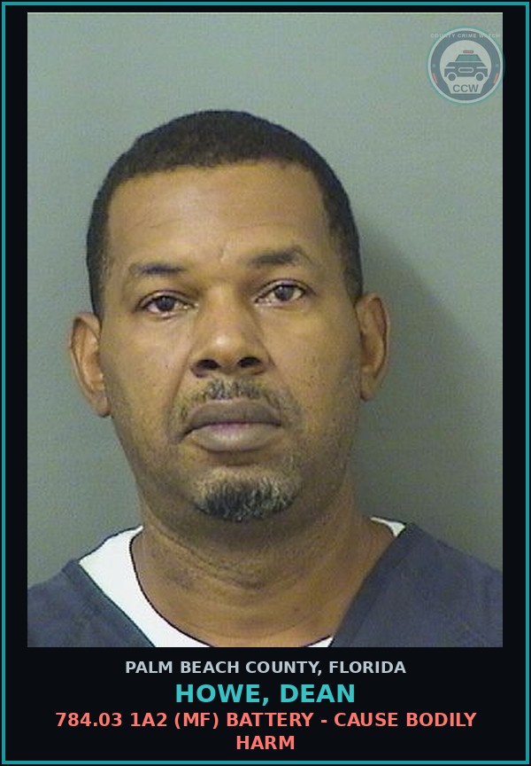 Booking mugshot of HOWE, DEAN in Palm Beach County