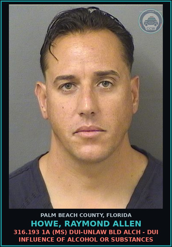 Booking mugshot of HOWE, RAYMOND ALLEN in Palm Beach County