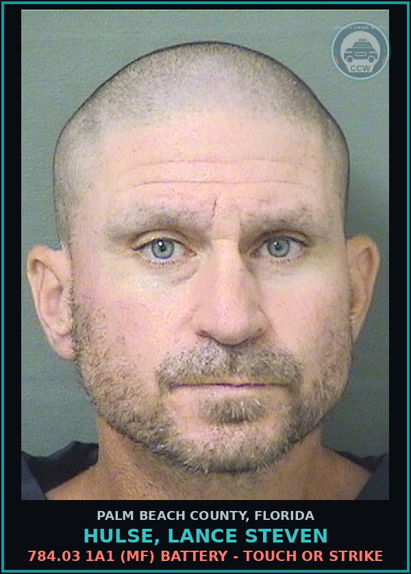 Booking mugshot of HULSE, LANCE STEVEN in Palm Beach County