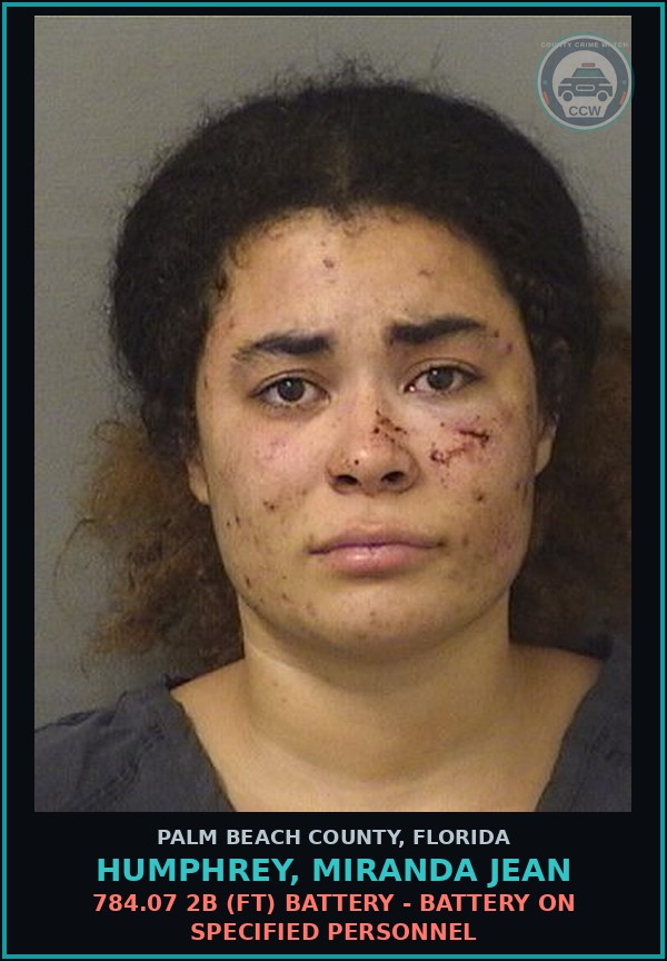 Booking mugshot of HUMPHREY, MIRANDA JEAN in Palm Beach County