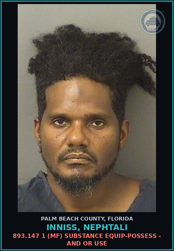 Booking mugshot of INNISS, NEPHTALI in Palm Beach County