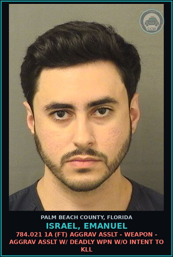 Booking mugshot of ISRAEL, EMANUEL in Palm Beach County