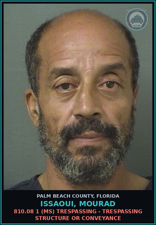Booking mugshot of ISSAOUI, MOURAD in Palm Beach County