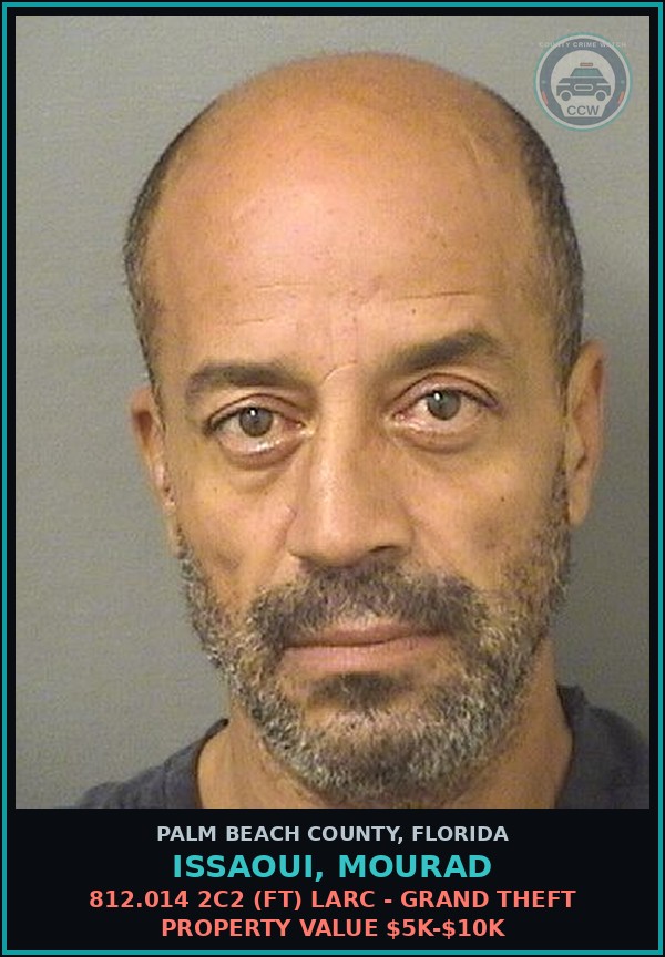 Booking mugshot of ISSAOUI, MOURAD in Palm Beach County