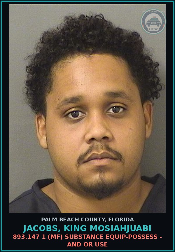 Booking mugshot of JACOBS, KING MOSIAHJUABI in Palm Beach County