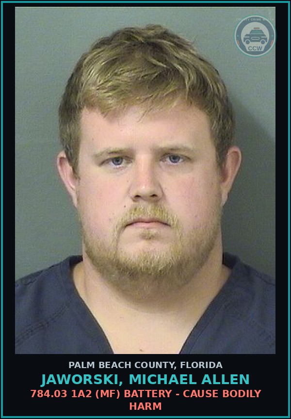 Booking mugshot of JAWORSKI, MICHAEL ALLEN in Palm Beach County