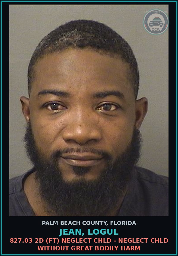 Booking mugshot of JEAN, LOGUL in Palm Beach County