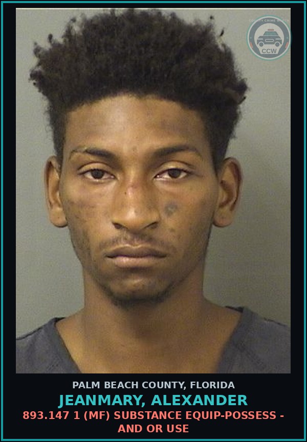 Booking mugshot of JEANMARY, ALEXANDER in Palm Beach County