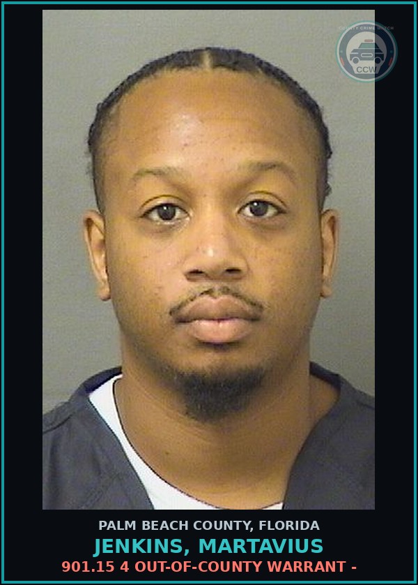 Booking mugshot of JENKINS, MARTAVIUS in Palm Beach County
