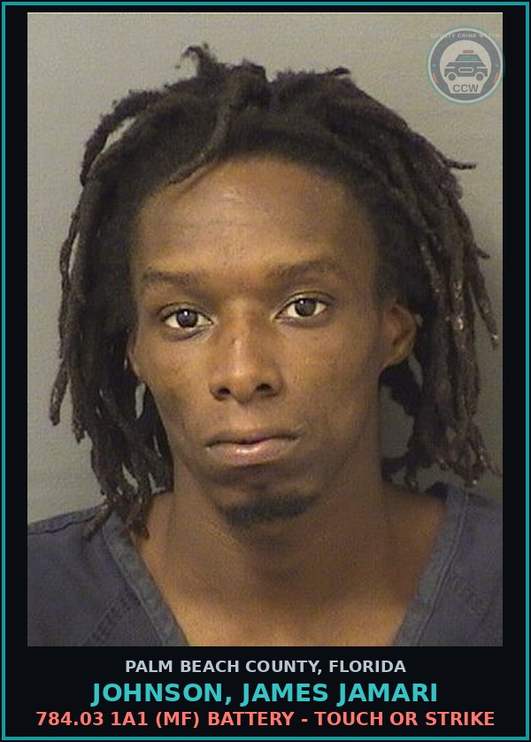 Booking mugshot of JOHNSON, JAMES JAMARI in Palm Beach County