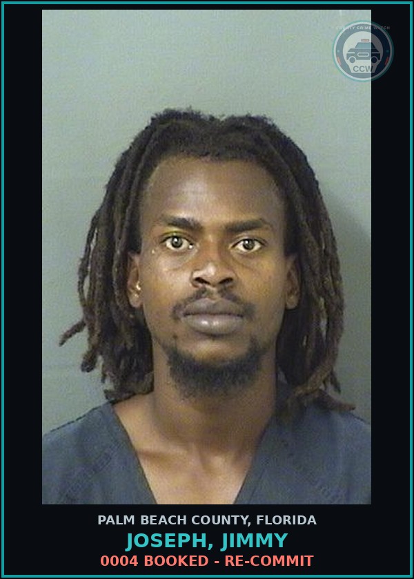 Booking mugshot of JOSEPH, JIMMY in Palm Beach County