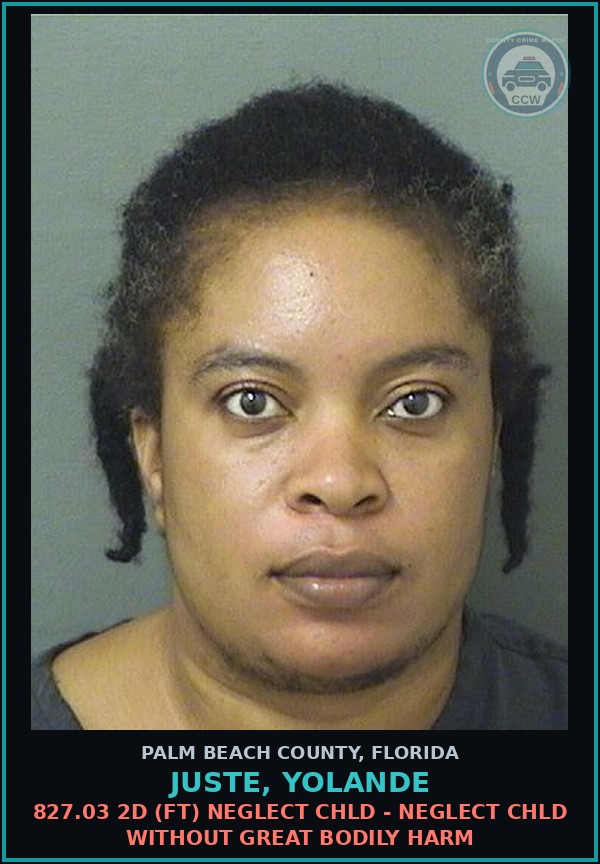 Booking mugshot of JUSTE, YOLANDE in Palm Beach County