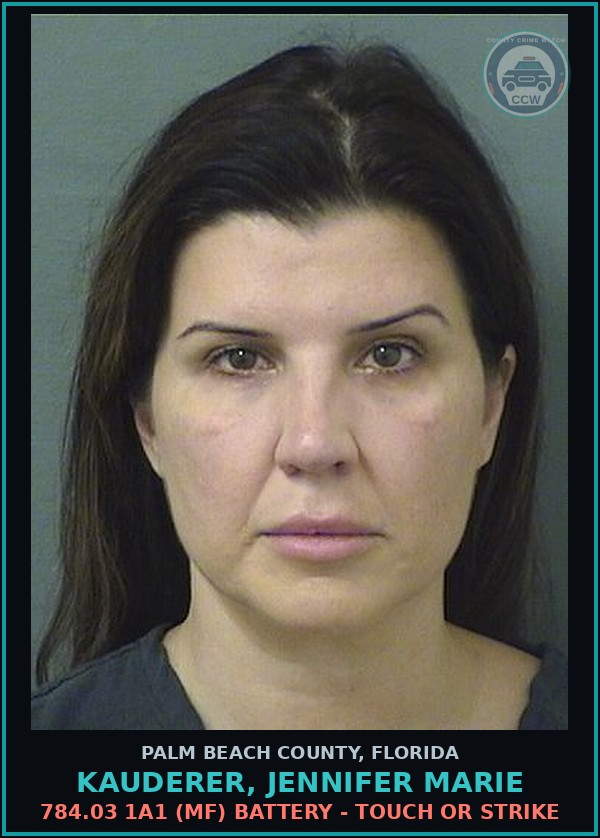 Booking mugshot of KAUDERER, JENNIFER MARIE in Palm Beach County