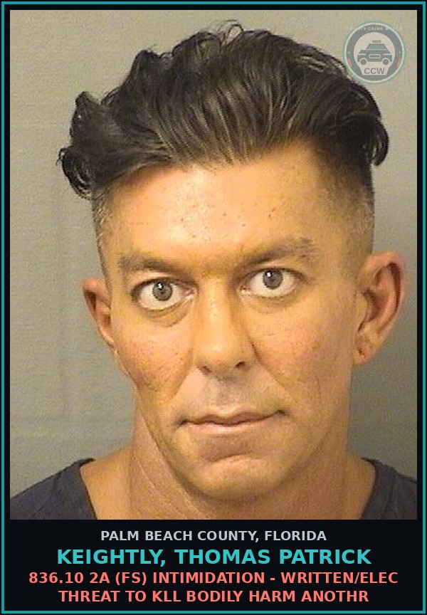 Booking mugshot of KEIGHTLY, THOMAS PATRICK in Palm Beach County