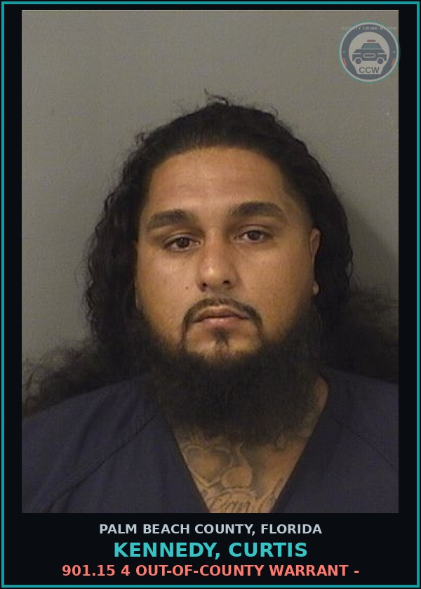 Booking mugshot of KENNEDY, CURTIS in Palm Beach County