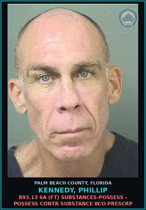 Booking mugshot of KENNEDY, PHILLIP in Palm Beach County
