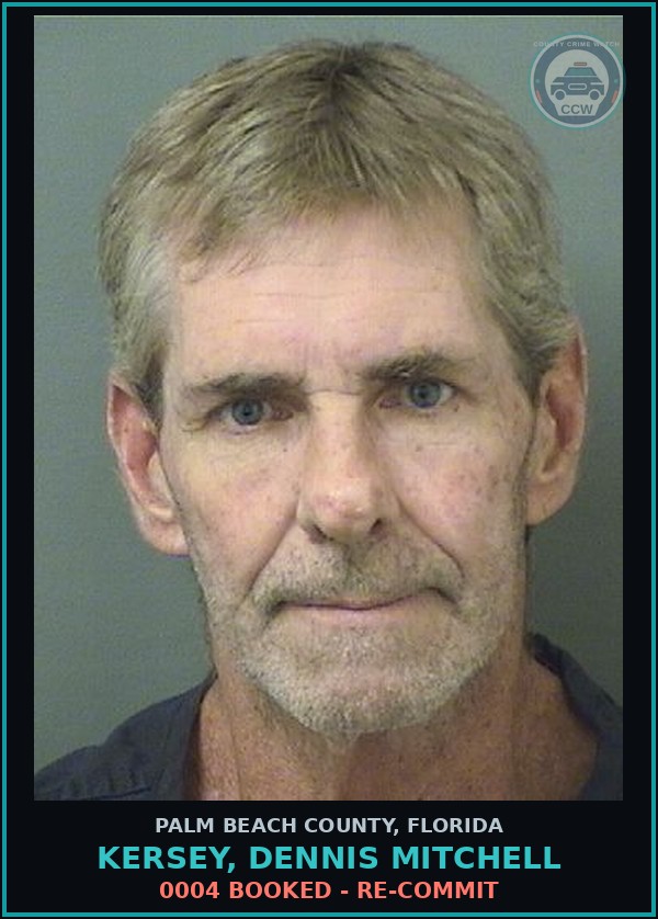 Booking mugshot of KERSEY, DENNIS MITCHELL in Palm Beach County