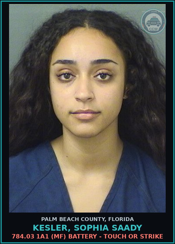 Booking mugshot of KESLER, SOPHIA SAADY in Palm Beach County