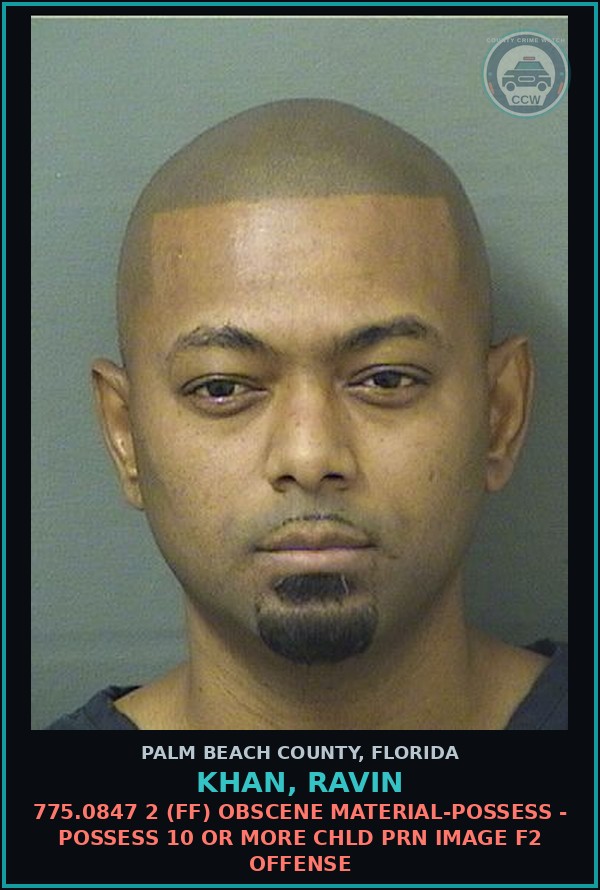 Booking mugshot of KHAN, RAVIN in Palm Beach County