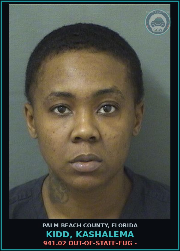 Booking mugshot of KIDD, KASHALEMA in Palm Beach County