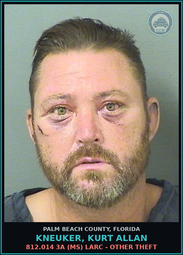 Booking mugshot of KNEUKER, KURT ALLAN in Palm Beach County